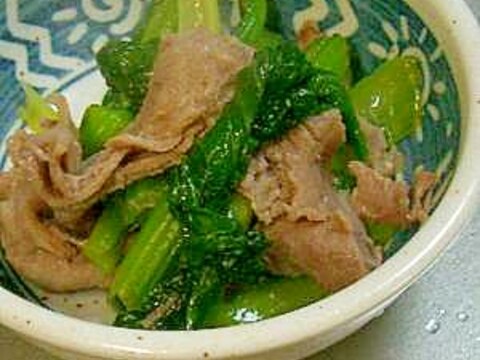 和食の一品、豚と小松菜の炒め煮